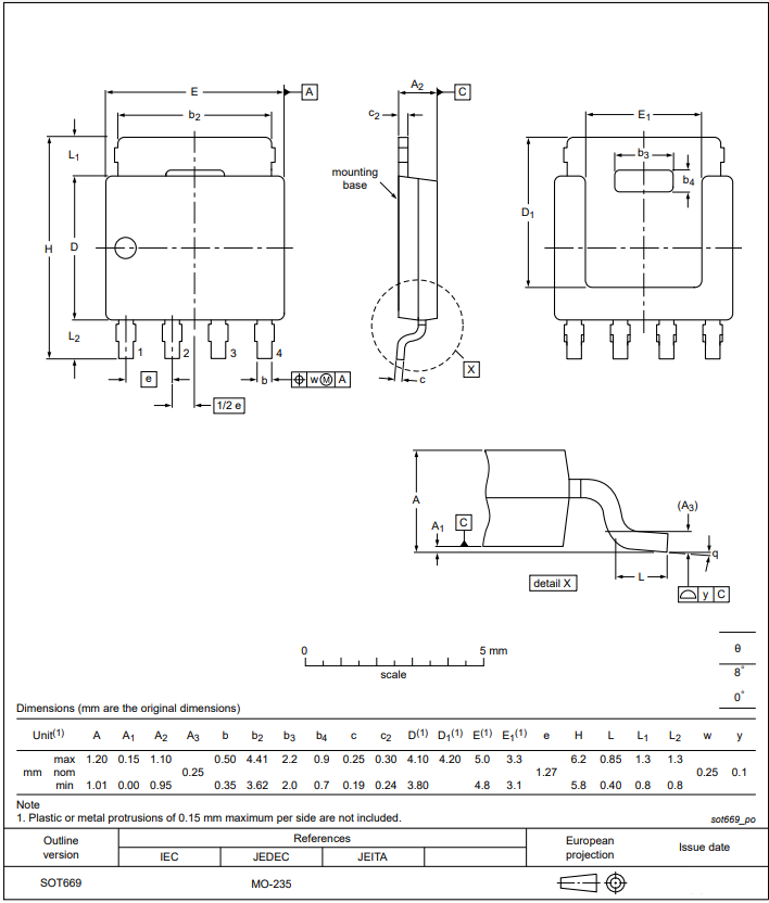 Mechanical Drawing - Nexperia EMC-Optimized NextPowerS3 MOSFETs
